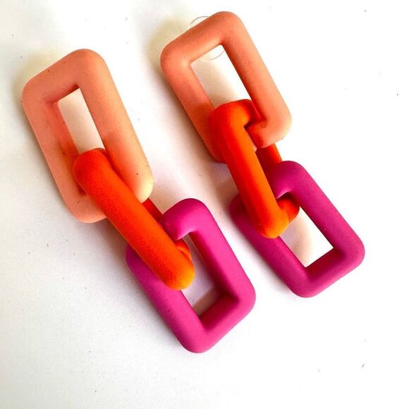 Color block link earrings - Picture 6 of 7